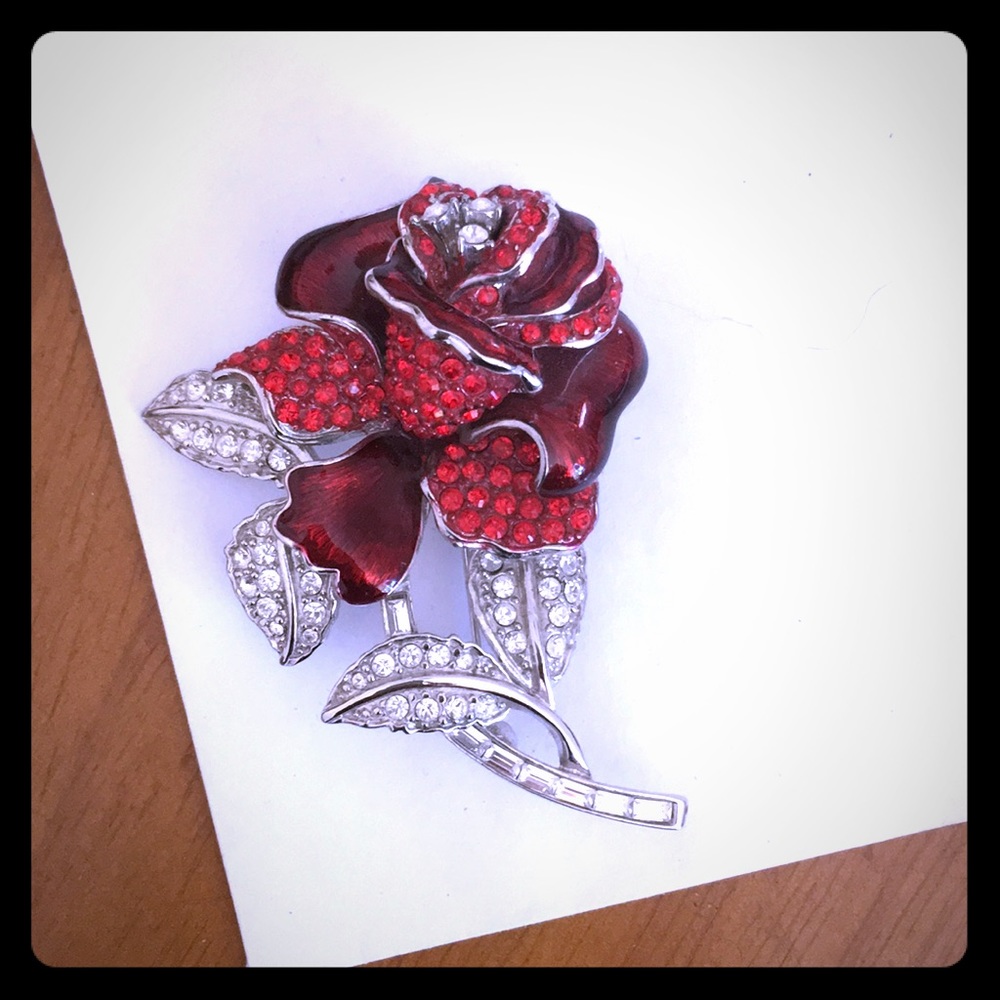 Studded rose brooch